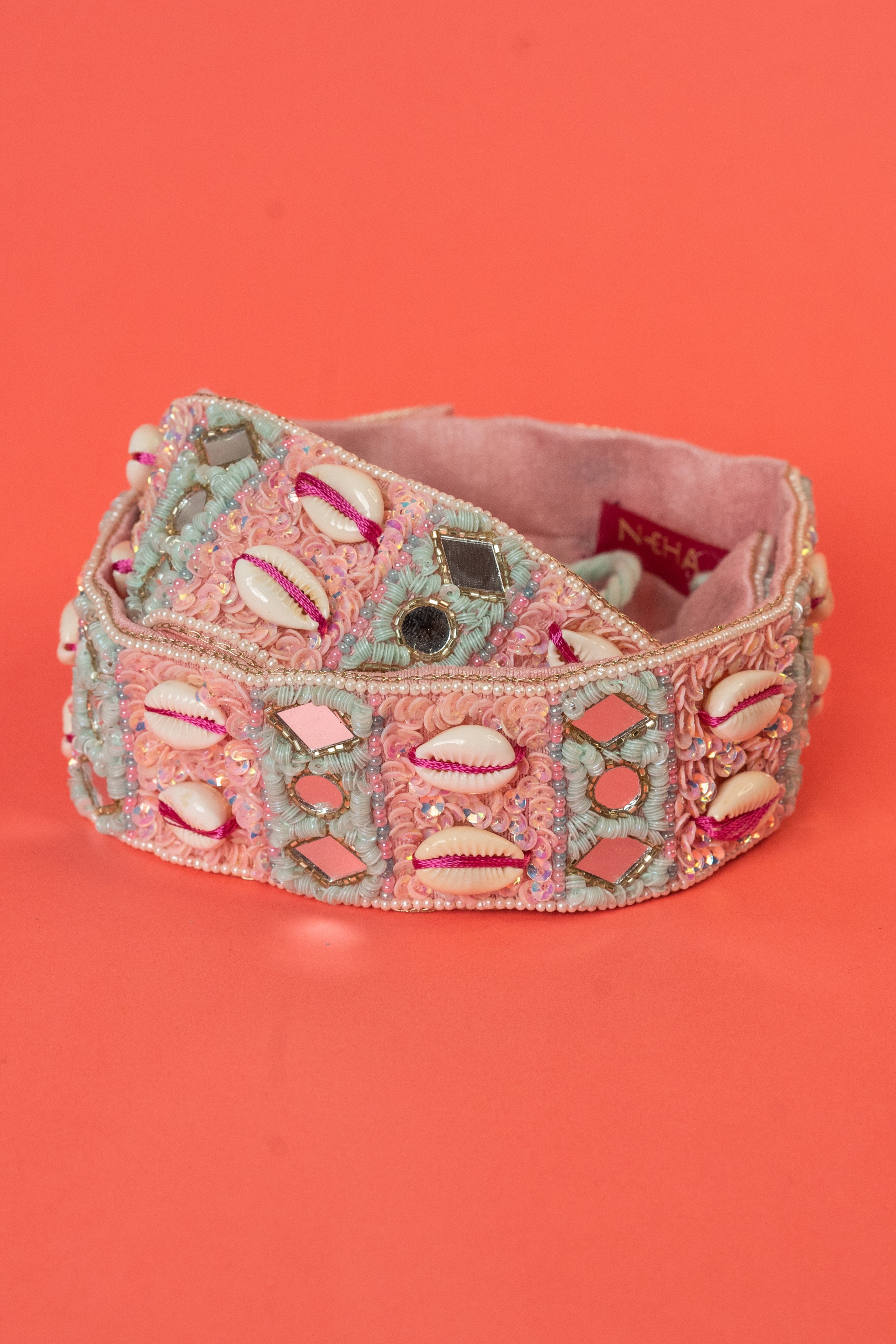 Mirror & Shells hand embroidered waist belt